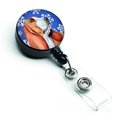 Carolines Treasures Basset Hound Winter Snowflakes Holiday Retractable Badge Reel LH9287BR